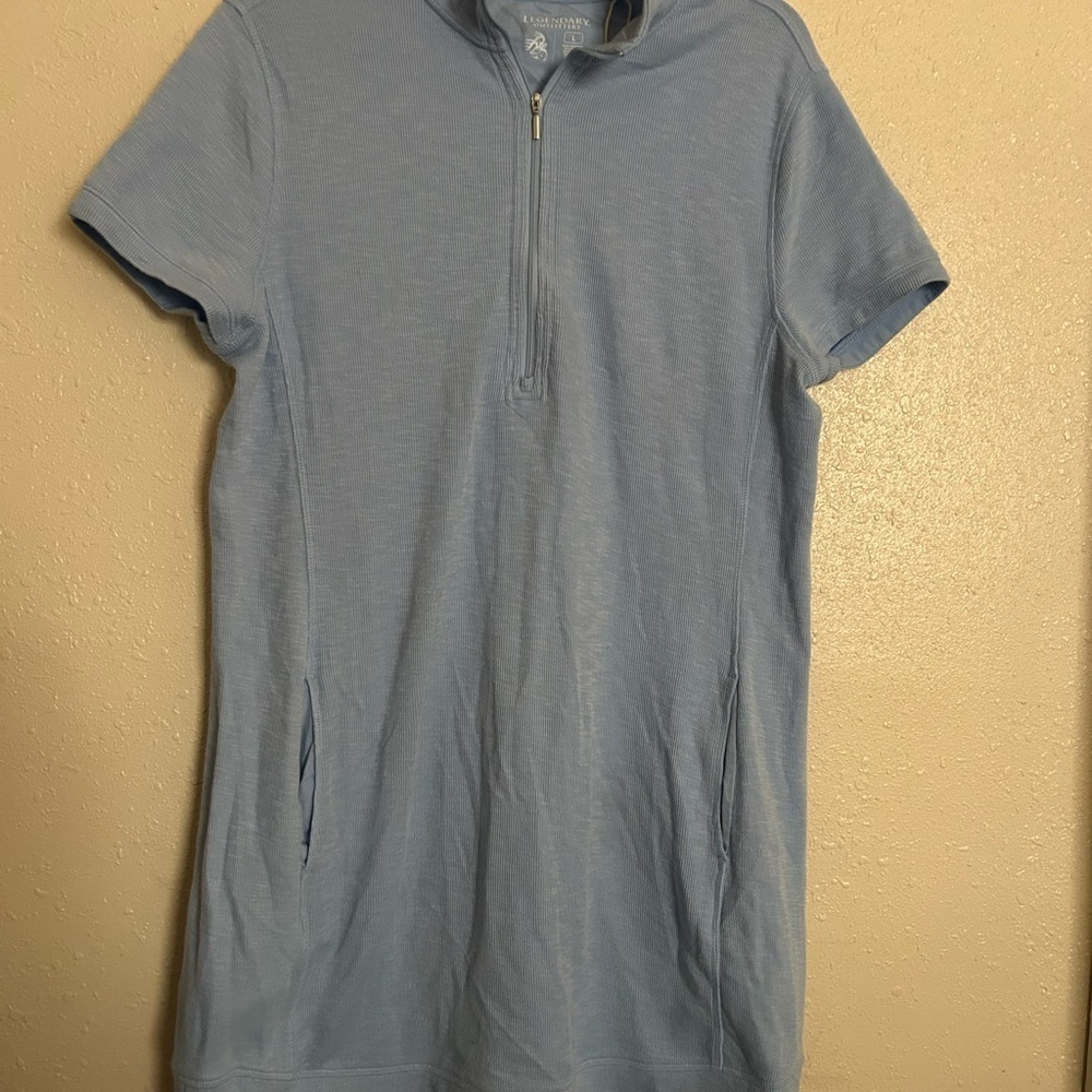 Legendary outfitters Blue Polo Dress with Slim Fit and Short Sleeves